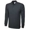 Uneek Polyester, Cotton Charcoal Long Sleeve Polo Shirt Size 3XL UC113