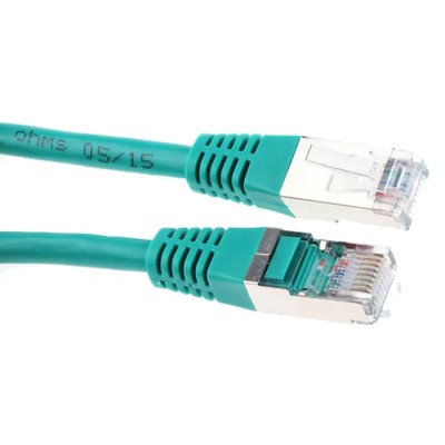 Decelect Cat5e Unscreened Ethernet Cable, 0.5 m, Terminated, Green PVC Jacket 