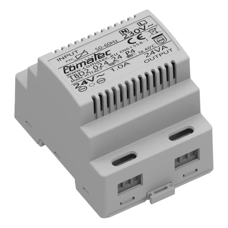 Comatec DIN Rail Transformer 230 V ac Primary, 24 V ac Secondary, 24 VA Power TBD202424P4
