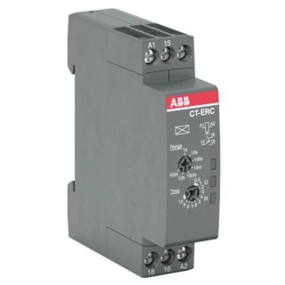 ABB CT-C Series DIN Rail Snap-On Timer Relay 1-Contact 24 to 48 V dc 24V ac 240 V ac 0.05 s to 100 h ON 1SVR508100R0000