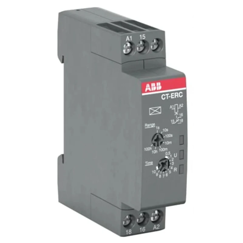 ABB CT-C Series DIN Rail Snap-On Timer Relay 1-Contact 24 to 48 V dc 24V ac 240 V ac 0.05 s to 100 h ON 1SVR508100R0000