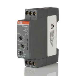 ABB CT-C Series DIN Rail Snap-On Timer Relay 1-Contact 24 to 240 V AC/DC, 0.05 s to 100 h 1SVR508020R0000 CT-MFC.12