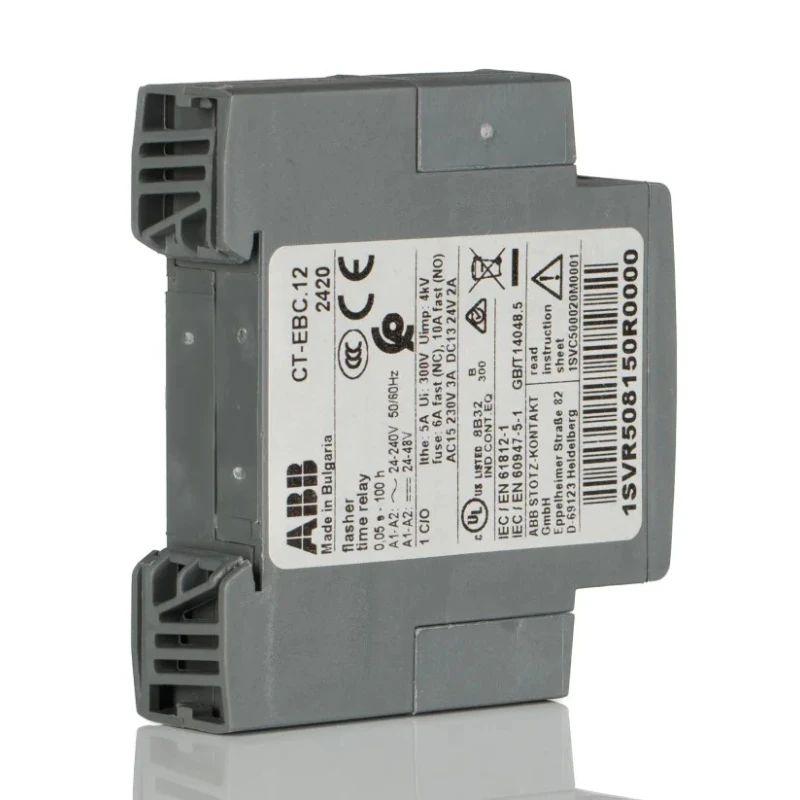 ABB CT-C Series DIN Rail Snap-On Timer Relay 1-Contact SPDT, 110 to 130 V AC, 0.1 to 10 s, 1-Function 1SVR508150R0000