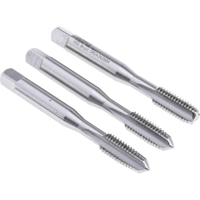 Dormer M8 Thread M Standard Machine Tap Set, 3-Piece HSS Coarse Straight Flute, ISO 529 E500M8NO6