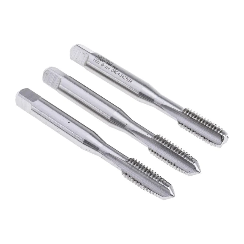 Dormer M8 Thread M Standard Machine Tap Set, 3-Piece HSS Coarse Straight Flute, ISO 529 E500M8NO6