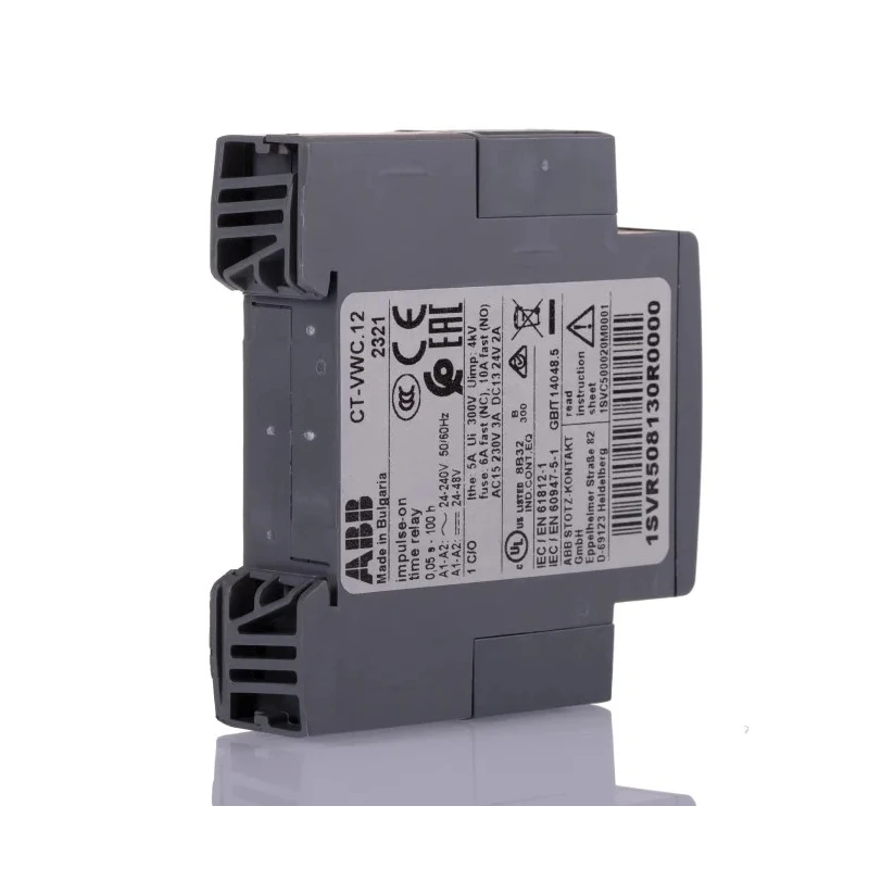 ABB CT-C Series DIN Rail Snap-On Timer Relay 24 to 48 V DC, 24 V AC, 240 V AC, 0.05 s to 100 h, 1-Function 1SVR508130R0000