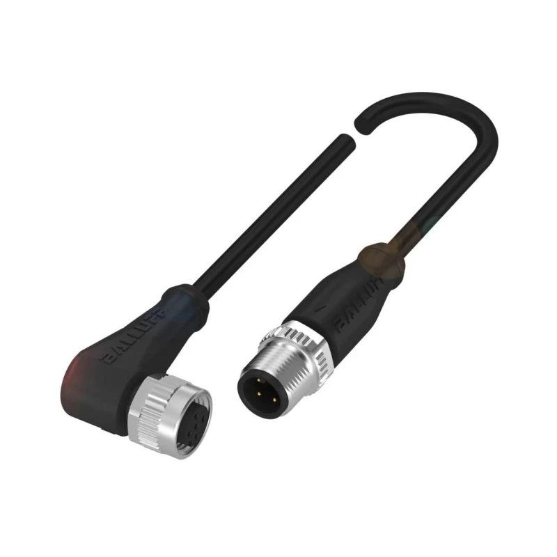 BALLUFF Sensor Actuator Cable Female 4 Way Right Angle to Male 4 Way Straight 600 mm BCC03A9