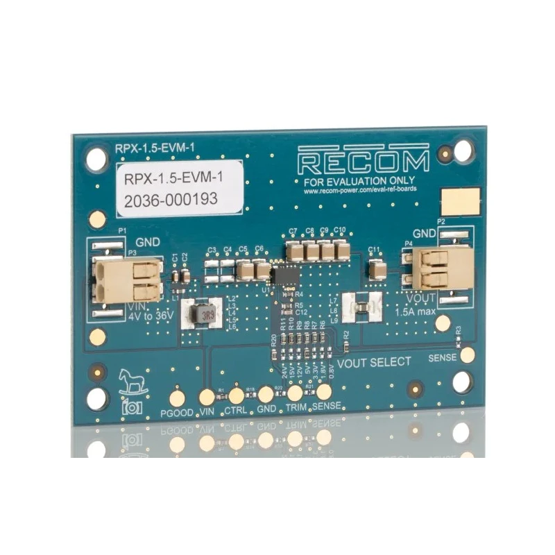Recom Evaluation Board for RPX-1.5 Buck Regulator Module RPX-1.5-EVM-1