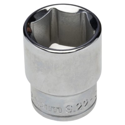Facom 1/2 in Drive 22 mm 6 Point Square Chrome Vanadium Steel Socket, 38mm Overall Length S.22H