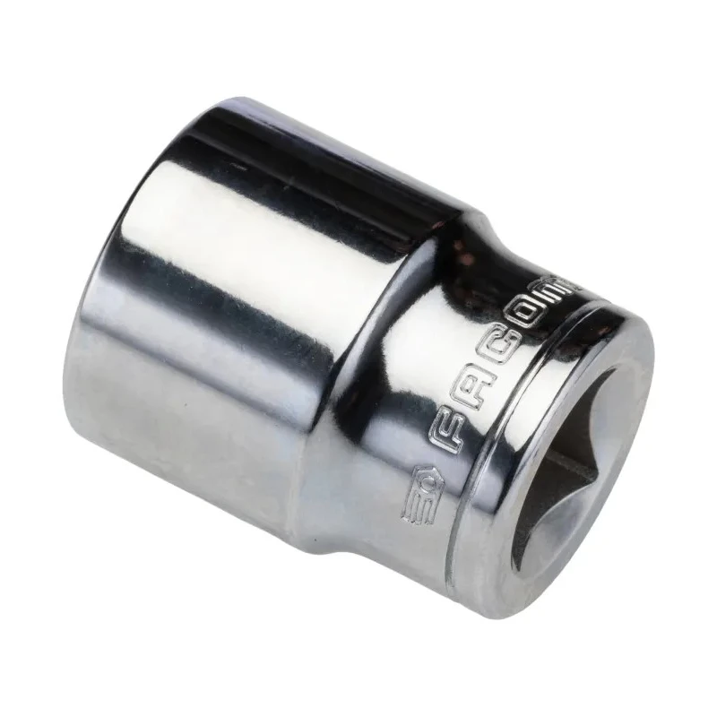 Facom 1/2 in Drive 22 mm 6 Point Square Chrome Vanadium Steel Socket, 38mm Overall Length S.22H