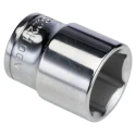 Facom 1/2 in Drive 22 mm 6 Point Square Chrome Vanadium Steel Socket, 38mm Overall Length S.22H