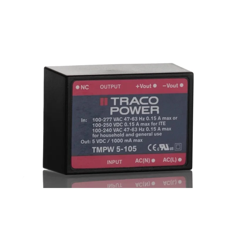 TRACOPOWER Switching Power Supply Dual Output 5V DC 5W 305V AC TMPW 5-105