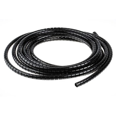 RS PRO Spiral Cable Wrap Nylon 5 m Length, Black, 8 mm Nominal Diameter, 0.8 mm Wall Thickness, Fits Cable Diameter 210-8572