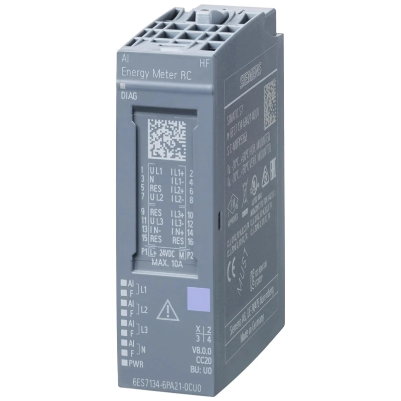 Siemens SIMATIC ET 200 SP Series Analogue Input Module with 24V Supply Voltage and I/O Communication 6ES7134-6PA21-0CU0