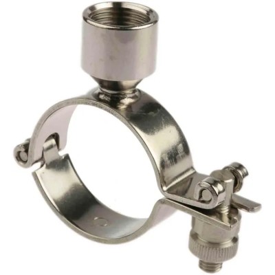 RS PRO Zinc Plated Stainless Steel Silver Hinged Pipe Clamp 0.5in 2in UK 265-5286