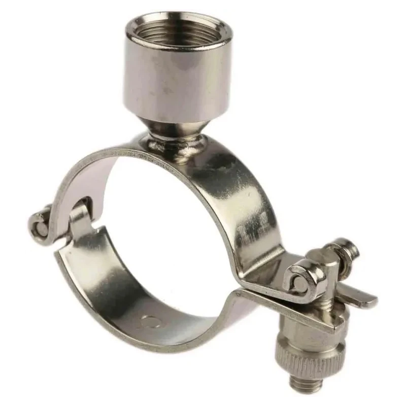 RS PRO Zinc Plated Stainless Steel Silver Hinged Pipe Clamp 0.5in 2in UK 265-5286