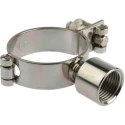 RS PRO Zinc Plated Stainless Steel Silver Hinged Pipe Clamp 0.5in 2in UK 265-5286