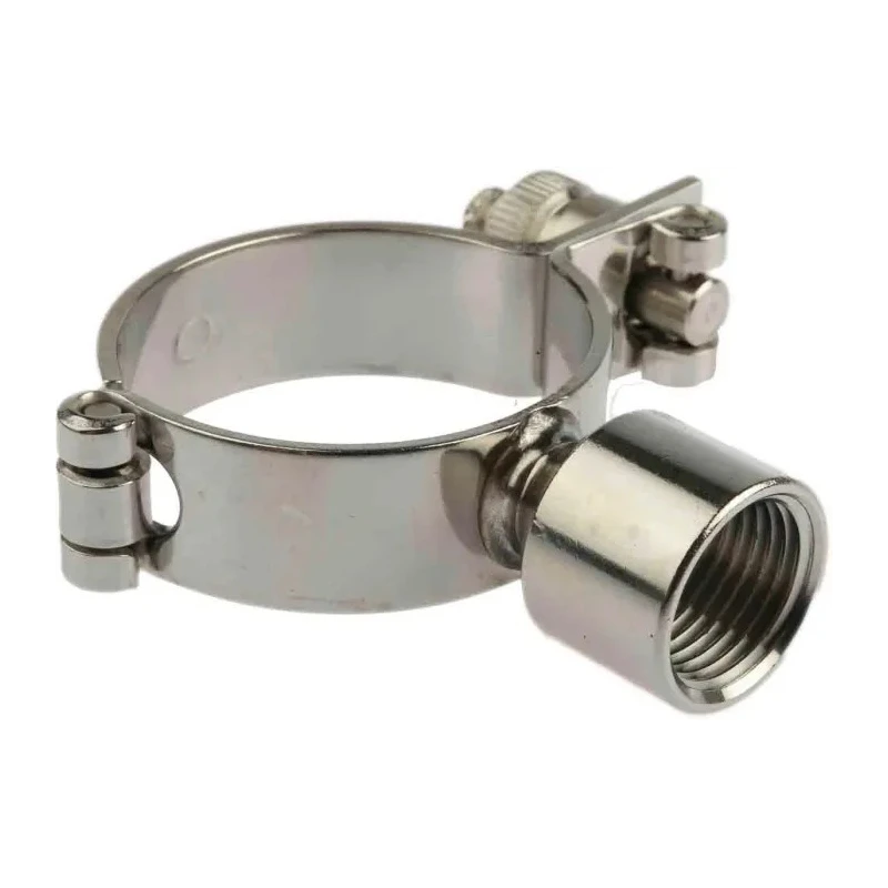 RS PRO Zinc Plated Stainless Steel Silver Hinged Pipe Clamp 0.5in 2in UK 265-5286