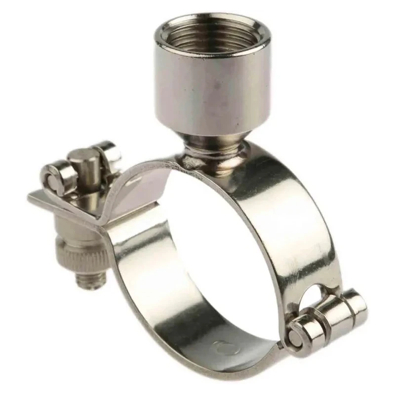 RS PRO Zinc Plated Stainless Steel Silver Hinged Pipe Clamp 0.5in 2in UK 265-5286