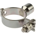 RS PRO Zinc Plated Stainless Steel Silver Hinged Pipe Clamp 0.5in 2in UK 265-5286
