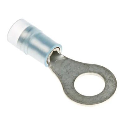 RS PRO Insulated Ring Terminal, M6 Stud, Nylon Insulation, Blue, 14 AWG Wire Size, Copper Tin-Plated 267-3739