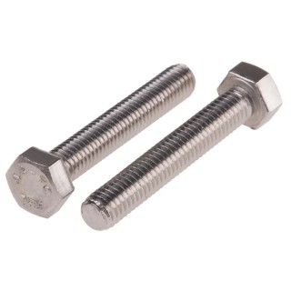 RS PRO Plain Stainless Steel Hex Bolt M5 x 30 mm DIN 933 316 A4 Stainless Steel 263-2249