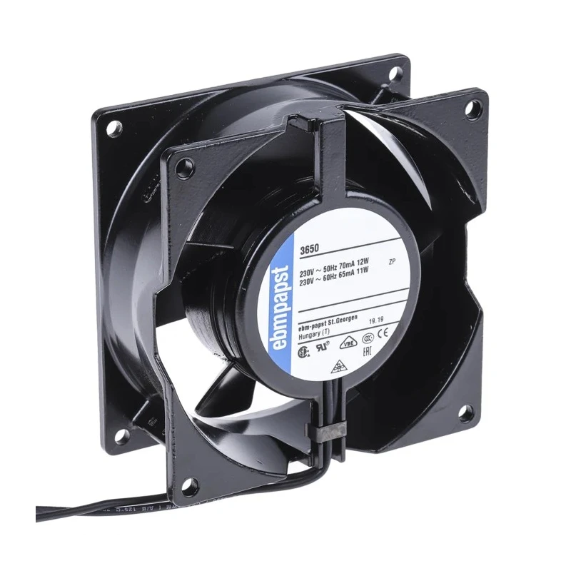 ebm-papst 3000 Series AC Sleeve Bearing Axial Fan 230V AC 12W 75 m³/h 92 mm 3650