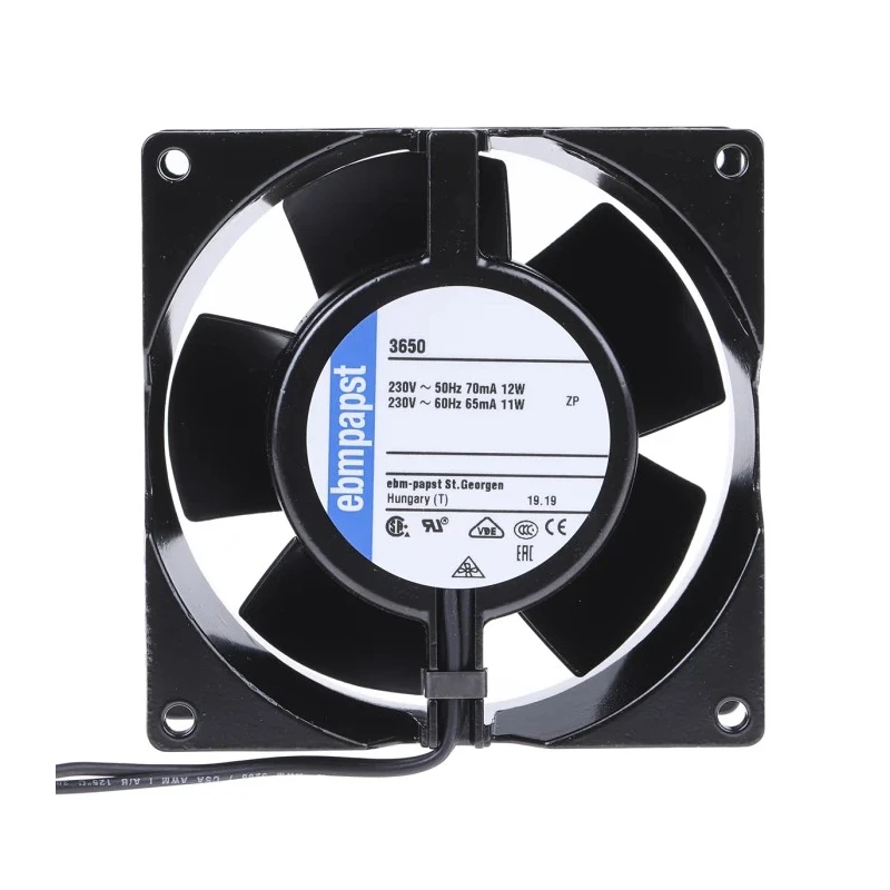 ebm-papst 3000 Series AC Sleeve Bearing Axial Fan 230V AC 12W 75 m³/h 92 mm 3650