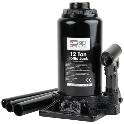 SIP Industrial Bottle Jack 12 Ton Load Capacity 415mm Minimum and Maximum Lifting Height Model 03658