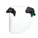 MSA Safety Clear Polycarbonate Face Shield with Brow Guard and Safety Helmet Guard Resistant to Chemical Splash 10194818