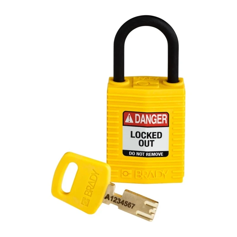 Brady Yellow Plastic Nylon Safety Padlock Shackle Diameter 4.72 mm Model 150181