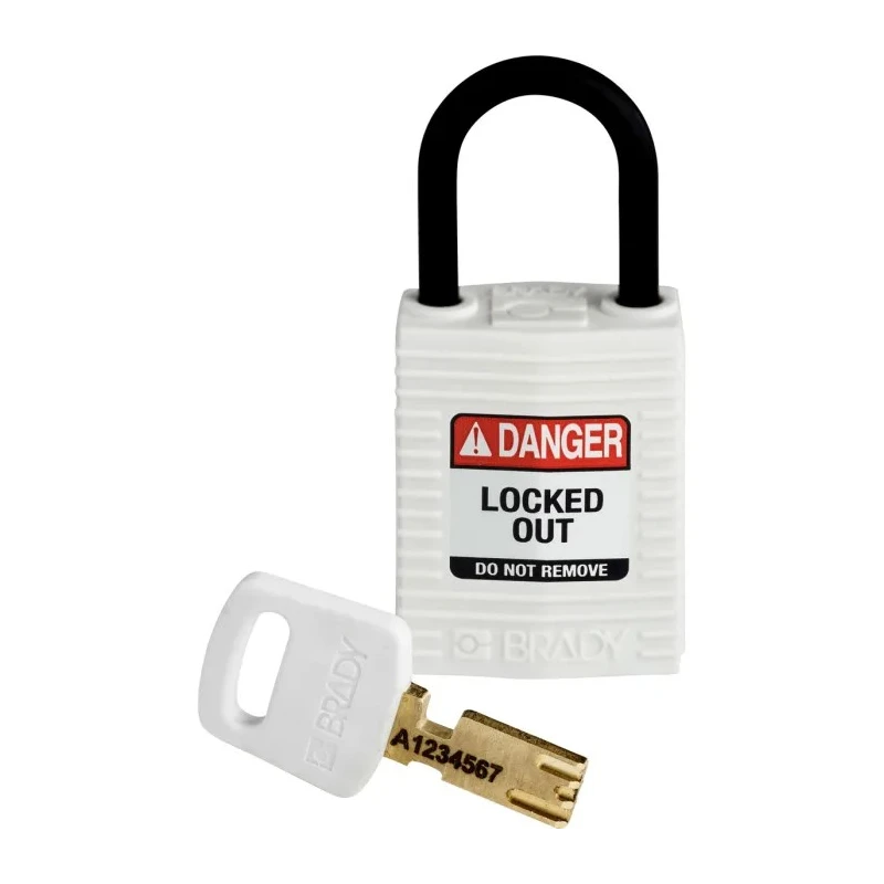 Brady White Nylon Plastic Padlock with 4.72 mm Shackle Diameter and 25.40 mm Shackle Length 150188