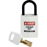 Brady White Nylon Plastic Padlock with 4.72 mm Shackle Diameter and 25.40 mm Shackle Length 150188