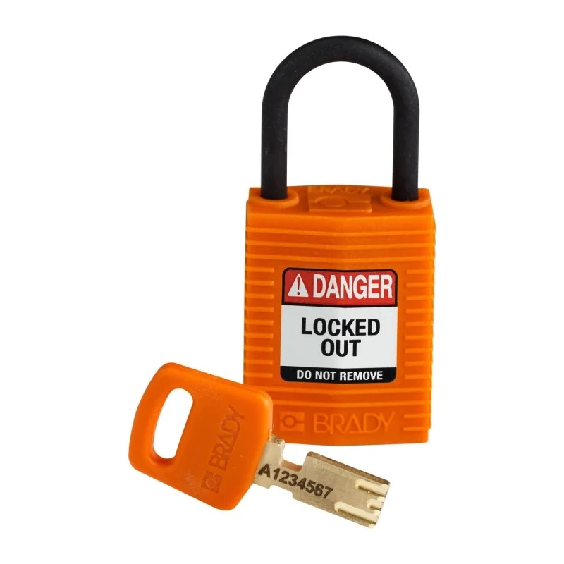 Brady Orange Padlock Nylon Plastic with 4.72 mm Shackle Diameter Model 150185