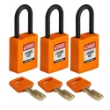 Brady Orange Safety Padlock Plastic Nylon Shackle Diameter 6.35 mm 150222