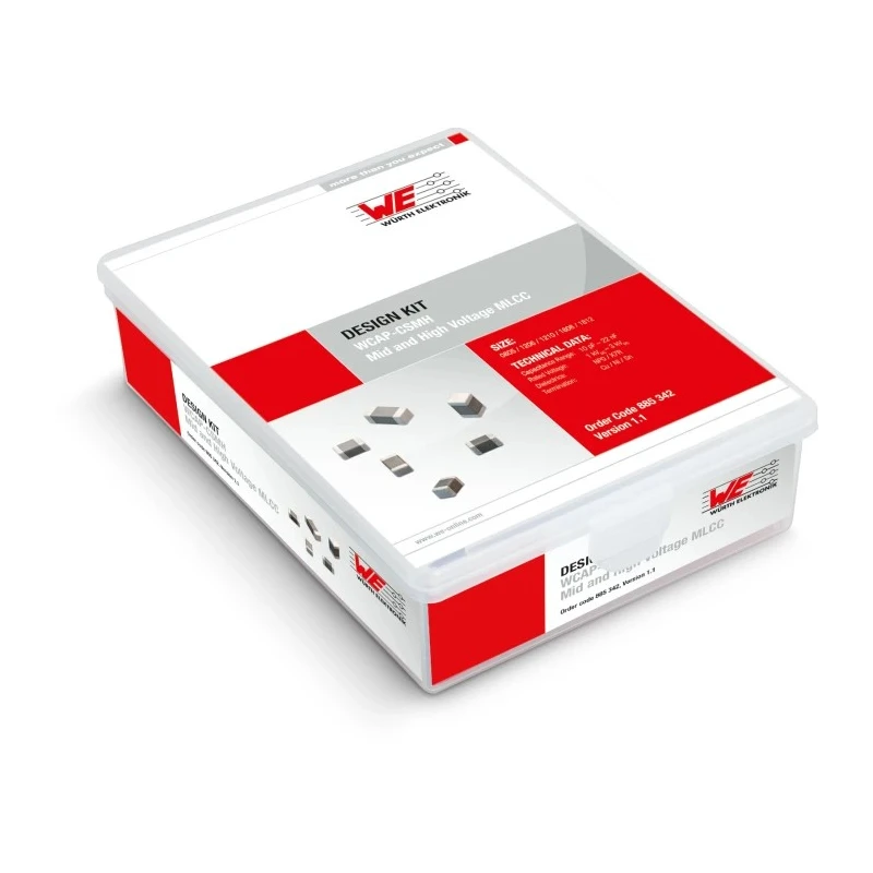 Wurth Elektronik Surface Ceramic Capacitor Kit, 10pF to 22nF, Surface Mount, Ceramic Dielectric 885342