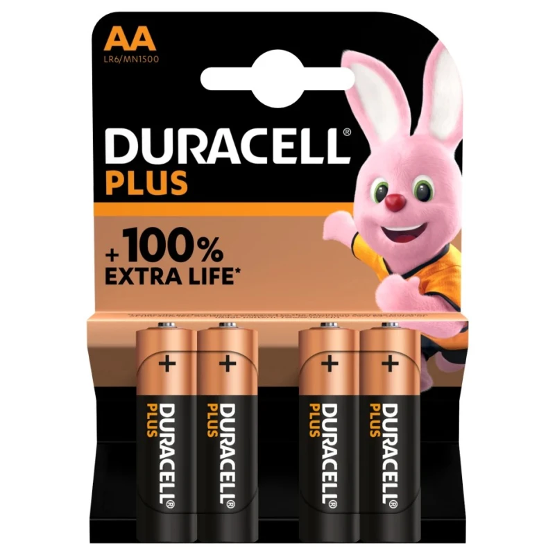 Duracell Duracell Plus Power Alkaline AA Battery 1.5 V AA +/PWR P4 RS