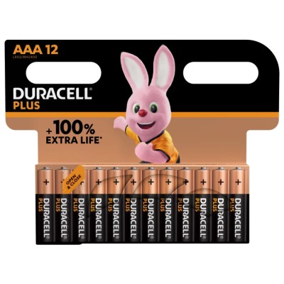 Duracell Plus Alkaline AAA Battery 1.5 V AAA +/PWR P12 RS