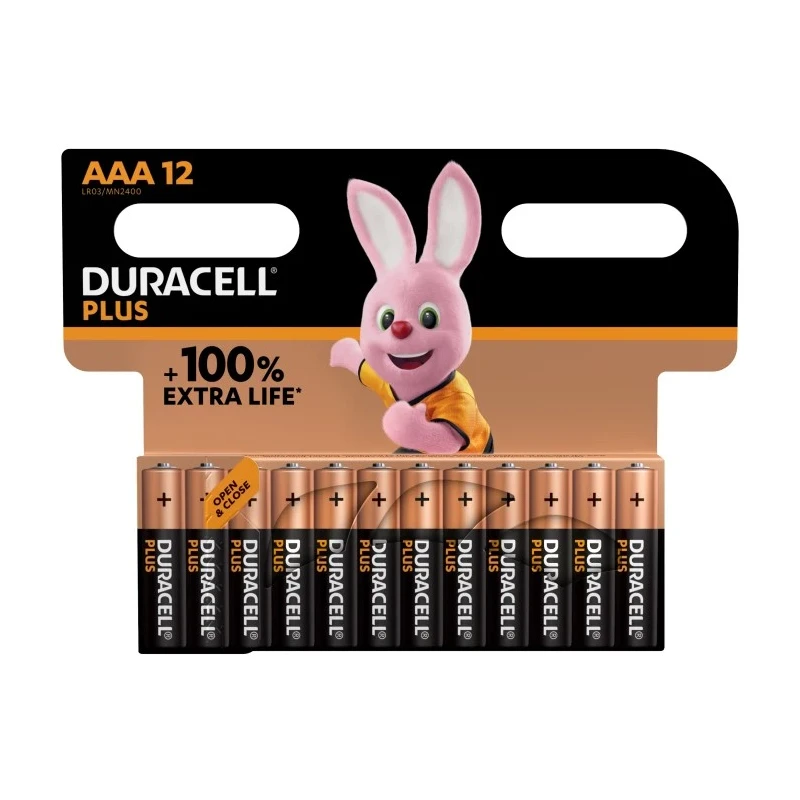 Duracell Plus Alkaline AAA Battery 1.5 V AAA +/PWR P12 RS