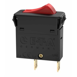ETA Thermal Circuit Breaker 2A Current Rating 1-Pole Snap-in Mount 3130-F110-P7T1-W14QR7-2A