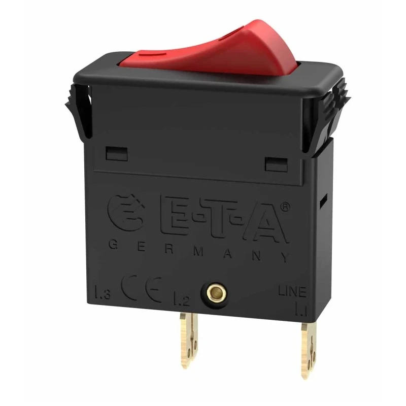 ETA Thermal Circuit Breaker 2A Current Rating 1-Pole Snap-in Mount 3130-F110-P7T1-W14QR7-2A