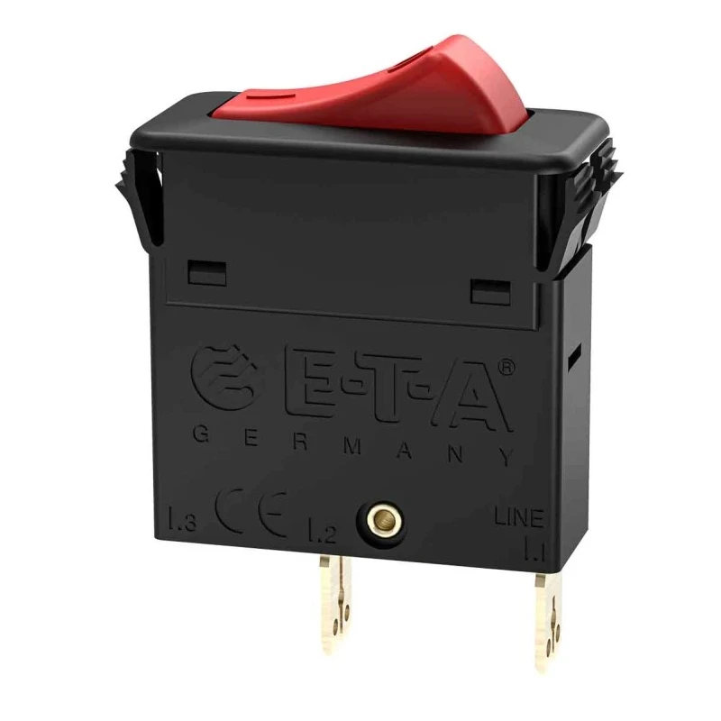 ETA 3130 Thermal Circuit Breaker 1-Pole Snap-in Mount 10A Current Rating 240V AC 28V DC 3130-F110-P7T1-W14QR7-10A
