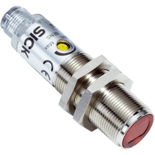 SICK Through Beam Photoelectric Sensor, Barrel Style, Dark Switching Output, 0 to 28 m Detection Range, Metal VSE180-2P32432