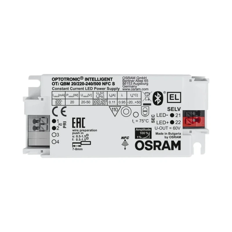 Osram 20W 300V 500mA Constant Current 2 Output LED Driver IP20 