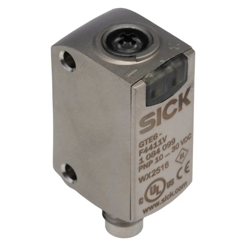 SICK Energetic Photoelectric Sensor Block Style PNP Output Stainless Steel IP69K IP67 10 mm to 300 mm Detection GTE6-F4411V