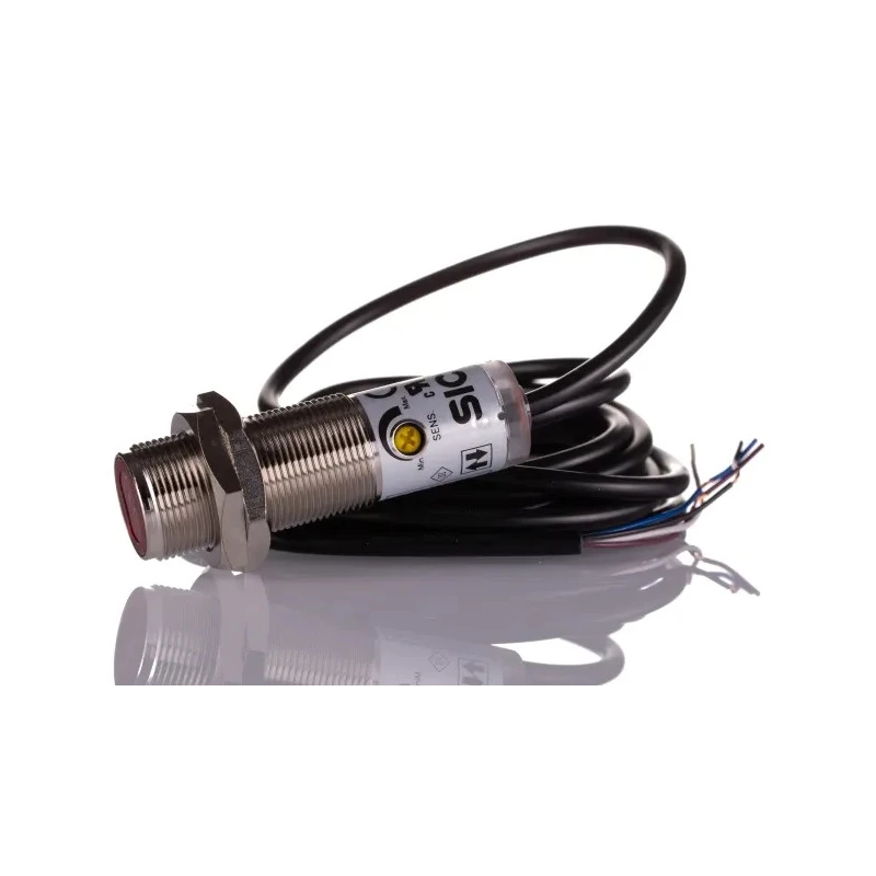 SICK Energetic Photoelectric Sensor, Barrel Sensor, Detection Range 1 mm to 1.1 m, PNP Output, IP67, Nickel VTE180-2P41182