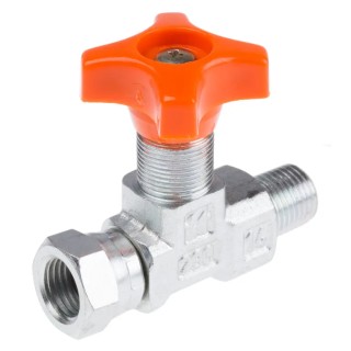 RS PRO Hydraulic Pressure Gauge Isolation Valve Carbon Steel Body G 1/4 Male Thread 400 Bar 278-8774