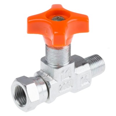RS PRO Hydraulic Pressure Gauge Isolation Valve Carbon Steel Body G 1/4 Male Thread 400 Bar 278-8774