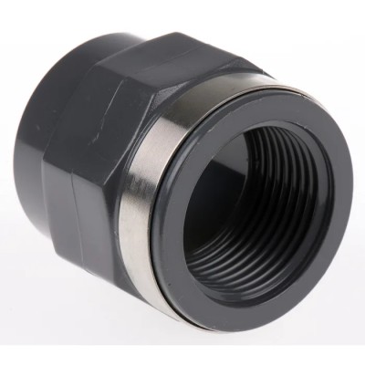 Georg Fischer Plastic Pipe Fitting Straight Push-in Socket 1 in Female PVC 45mm Length 721911008