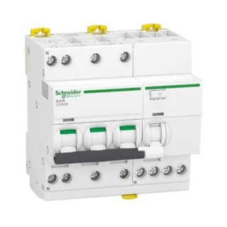Schneider Electric Residual Current Circuit Breaker with Overload Protection, 16A Current Rating, 3-Pole, 30 mA Trip A9DB3716